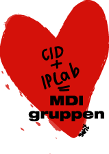 hjärta med text: CID + IPLab = MDI gruppen